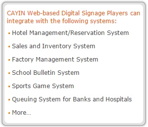 cayin web function